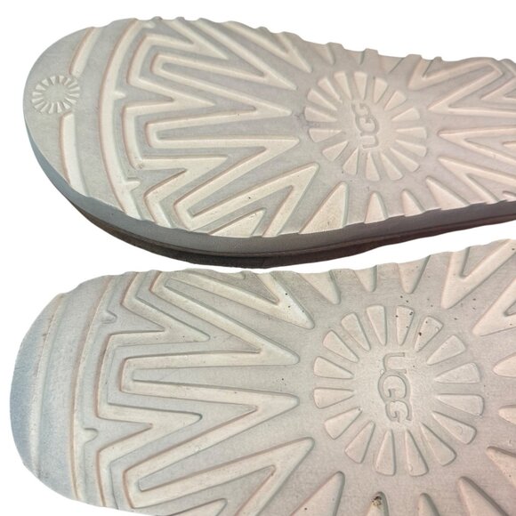 UGG Women's Brown Slide Sandals With Red Logo Straps Size 9 - Picture 8 of 10